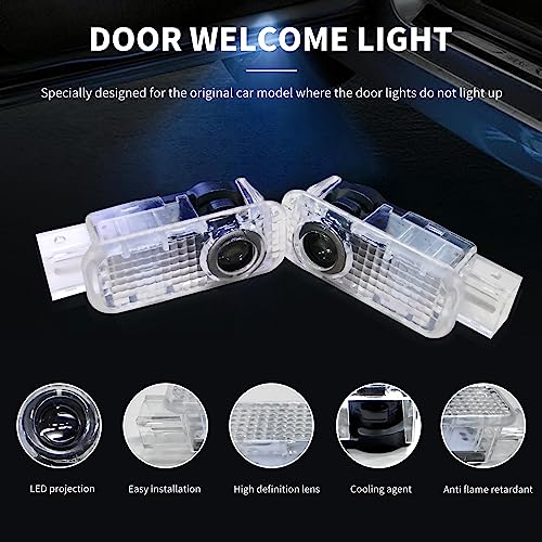 MAISITOO-Luce del Logo Audi, Accessori Audi con Luci LED Auto, Perfetto per Audi A1, A3 8V, A4 B8 - Migliora la Tua Auto con la Nostra Luce del Logo Audi