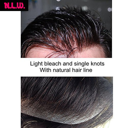 Parrucca Uomo PU Toupet Pezzi di Capelli Umani Europei per Gli Uomini Sostituzione dei Capelli Sistema 8×10 Pollici Parrucche 0.06 Centimetri di Spessore Uomini Parrucca in Off Black