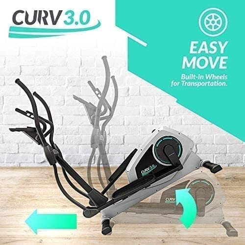 Bluefin Fitness CURV 3.0 Bicicletta Ellittica da Casa | Cross Trainer | Esercizi di Step | Air Walker | Display LCD Digitale | Bluetooth | App Smartphone | Nero e Grigio-Argento