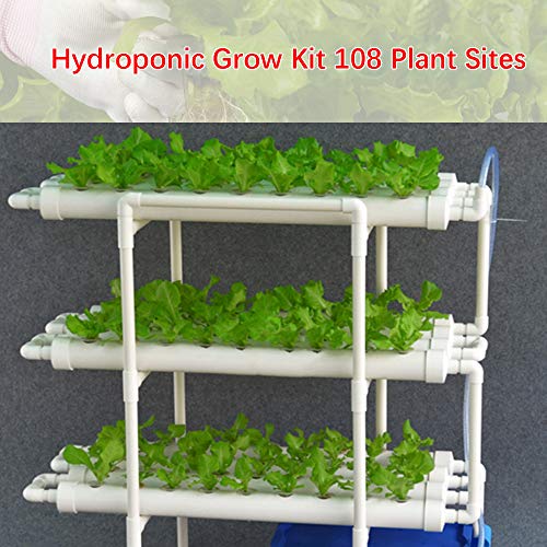 3 Strati 108 Posizioni Hydroponic Site Grow Kit 4 Tubi Verticali Pipeline idroponica Sistema di Coltivazione idroponica Sistema operativo da Giardino per casa, Balcone, Giardino