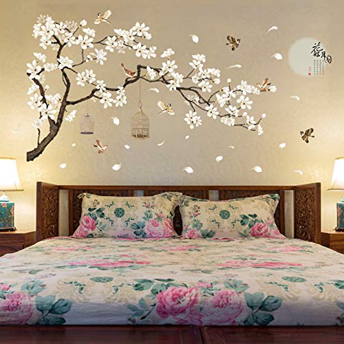 FangYuan Sticker da muro Grandi Dimensioni Albero Adesivi Murali Fiore Decorazioni per La Casa adesivo murale per Soggiorno Camera da Letto DIY Vinile adesivi parete camera da letto, 187 * 128 CM