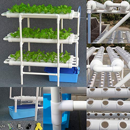 3 Strati 108 Posizioni Hydroponic Site Grow Kit 4 Tubi Verticali Pipeline idroponica Sistema di Coltivazione idroponica Sistema operativo da Giardino per casa, Balcone, Giardino