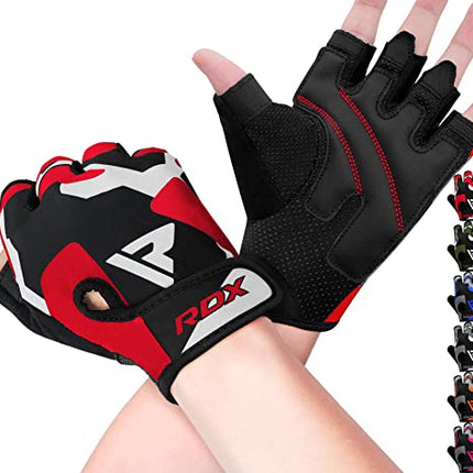 RDX Guanti Palestra Sollevamento Pesi Fitness, Antiscivolo Imbottito Presa Protezione, Elastico Traspirante, Powerlifting Bodybuilding Forza Allenamento Ciclismo Calisthenics Gloves, Uomo Donna