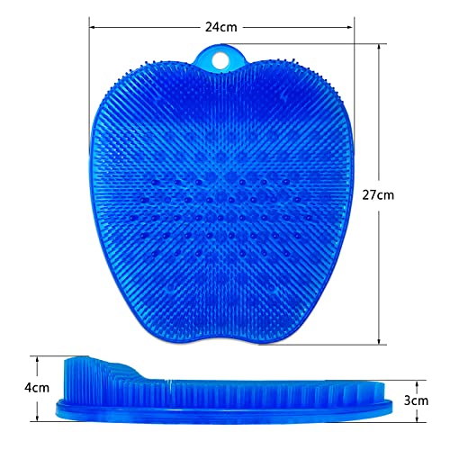 Tappetino per Piedi Scrubber, Pad Massaggio Doccia Piede Spazzola Antiscivolo con Ventose, Ideale per Ridurre il Dolore e Migliorare La Circolazione Sanguigna Del Piede, Esfoliare (blue)