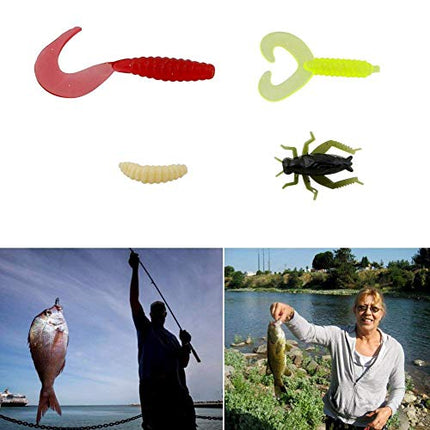 Esche da Pesca, 120 Pezzi Esche Artificiali da Pesca Contiene Crankbaits, Stickbait, Esche, Vermi, Esche Dure, Ganci Singolo, Pinze, ECC