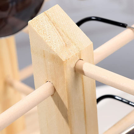 XAVSWRDE Espositore per Occhiali Creativi Espositore Porta Occhiali 4 Strati Espositore per Occhiali da Sole in Legno Espositore da Scaffale per Occhiali per Esporre Occhiali e Gioielli Orologi