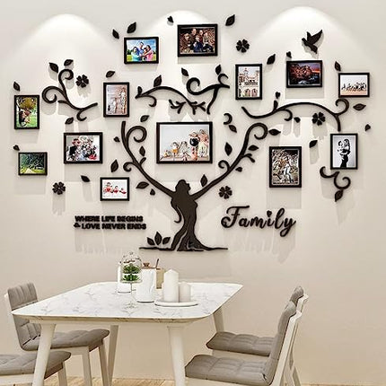 3D Albero Adesivi - DIY Adesivo da Parete Cornici per Foto Sticker Decorazioni Albero Adesivi Murali 15x20 13x18 10x15 a4 Della Vita da Parete per Soggiorno Camera da Letto Adesivo Muro