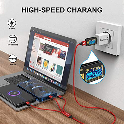 Multi Cavo di Ricarica, [1.5M] 3 in 1 Nylon Cavo Cavetto Micro USB/Tipo C Cavo di Ricarica USB per Nexus 6P 5X/Google Pixel/Samsung Galaxy/Huawei/Honor/Xiaomi/LG