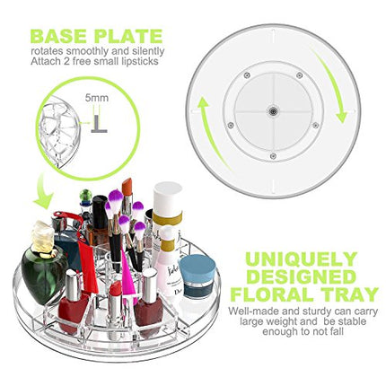 Organizzatore di trucco, espositore cosmetico girevole da 360 gradi, organizer per vanità regolabili Scaffale da bagno organizer cosmetico da bancone, contenitore cosmetico trasparente, cristallino
