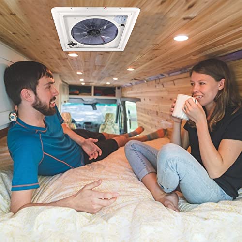 Hlieeosfcn Ventola di Ventilazione per Camper,12 V ventilazione Ventilatore da tetto, 3 velocità per roulotte o Camper Caravan, Ventola di scarico reversibile con sensore pioggia,con Telecomando