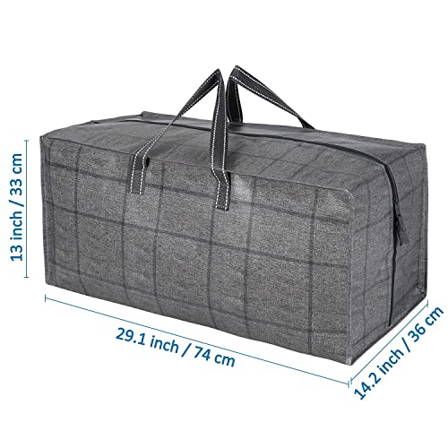 VENO Set da 8 Borse da trasloco extra-large resistenti con cinghie da zaino, spostare oggetti, zip e manici resistenti, porta abiti, cesta dei panni, riutilizzabile (Nero Finestra, Set da 8)