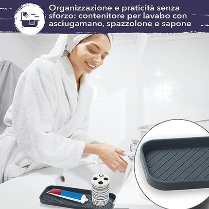 volila Organizer in Silicone per lavello da Cucina, Porta spugne per lavandino Cucina, Porta Sapone e Spugna da Cucina, Tappetino sgocciolatoio, Porta spugne e detersivo (Confezione da 3)…