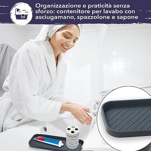 volila Organizer in Silicone per lavello da Cucina, Porta spugne per lavandino Cucina, Porta Sapone e Spugna da Cucina, Tappetino sgocciolatoio, Porta spugne e detersivo (Confezione da 3)…