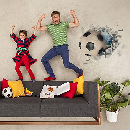 YunBey Adesivi da Parete 3D, Adesivi da Calcio Removibile, Adesivo Muro Decorativo Bambini, Calcio Stickers Murali per Camera da Letto per Ragazzi, Soggiorno