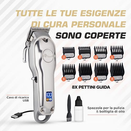 Fagaci Tagliacapelli Professionali con Taglio Estremamente Fine, Tagliacapelli Cordless per Uomo, per Barbiere, per Kit Taglio Capelli, Elettrico, Maquina de Cortar Cabello