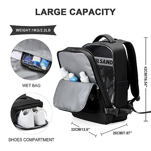 SZLX Zaino da viaggio grande da donna da viaggio zaino da escursionismo sportivo da esterno impermeabile zaino da scuola casual laptop da 14 pollici con porta di ricarica USB scomparto per scarpe