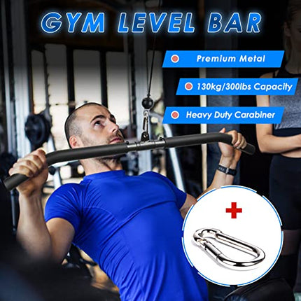 Barra Lat Machine Palestra Casa, Barra Fitness Pull Down con Schiuma per Lat Machine Attrezzi Palestra in Casa, Sbarra per Rack Palestra Power Station Smith Machine Bicipiti Tricipiti Workout (85cm)