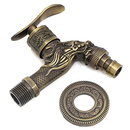 Rubinetto Vintage,Rubinetto in Ottone Anticato,Scolpito Rubinetto Rubinetto Bagno Lavabo Rubinetto da Giardino Esterno per casa, cucina, bagno, giardino esterno (bronzo)
