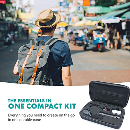 Movo iVlogger Kit para iPhone: Kit de Vlogging compatible con Lightning - Accesorios: Micrófono Direccional, Luz LED, Trípode para teléfono y Soporte para teléfono - Para YouTube o Kit de Vlogging