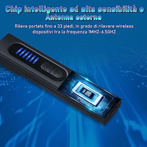 Rilevatore Microspie - Rilevatore Telecamere Nascoste Segnale Anti-Spia Hidden Camera Detector Rilevatore di Cimici RF Senza Fil GSM Dispositivo di Ascolto Ricerca per Ufficio Hotel Casa