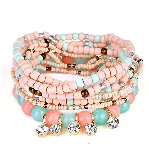 allforyou Braccialetti di Gioielli Bohemian Set per Le Donne Boho Tassel Charm Multistrato Perline Bracciale Braccialetto Polseras Pulseras Mujer Femme Bijouterie