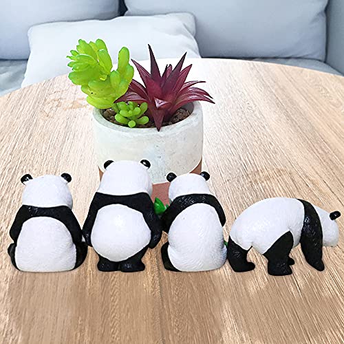 ZQO 4 Pezzi Ornamenti Panda Giardino Micro Paesaggio Ornamento Bonsai Decorazioni Artigianato Accessori Torta Casa Cinese Creativa Bambole