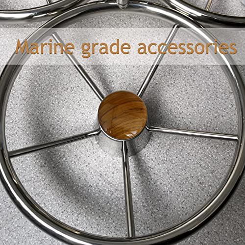 Marine 2-1/2 "teak legno volante tappo centrale per barca Destroyer ruote in acciaio accessori per barche