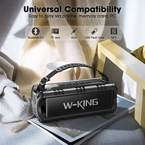 W-KING Cassa Bluetooth Potente, 30W Altoparlante Speaker Portatile 24 Ore di Riproduzione, Impermeabile senza fili all'aperto con NFC, TF Card e USB-Wiedergabe, basso ricco