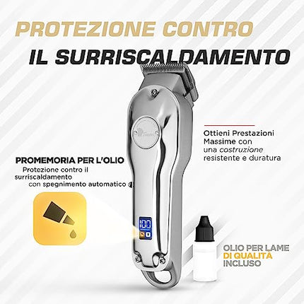 Fagaci Tagliacapelli Professionali con Taglio Estremamente Fine, Tagliacapelli Cordless per Uomo, per Barbiere, per Kit Taglio Capelli, Elettrico, Maquina de Cortar Cabello