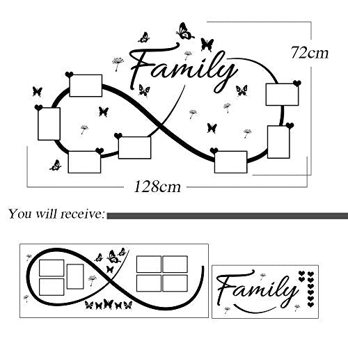 Casa Adesivi da Parete per Foto Famiglia Family Muro Adesivo Murali Decorativo Decorazione fai da te Domestica Porta Camera da Letto Soggiorno