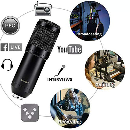 ALPOWL Pacchetto attrezzatura podcast, interfaccia audio scheda audio live tutto in uno e microfono a condensatore, perfetto per registrazione, trasmissione, streaming live