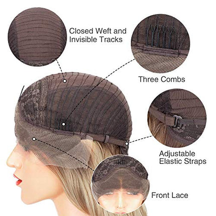 AFBeauty Parrucca nera marrone trecce lunga sintetica nera omber marrone micro intrecciato pizzo frontale resistente al calore fibra afro trecce per le donne 56 pollici