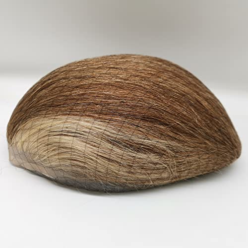 N.L.W. Parrucchino da uomo PU Front Pizzo Toupee Pezzi dei Capelli Umani europei per gli protesi capelli uomo 8×10 pollici sottile 0.06 cm Uomo Parrucca Sistema parrucchino Sostituzione in oro