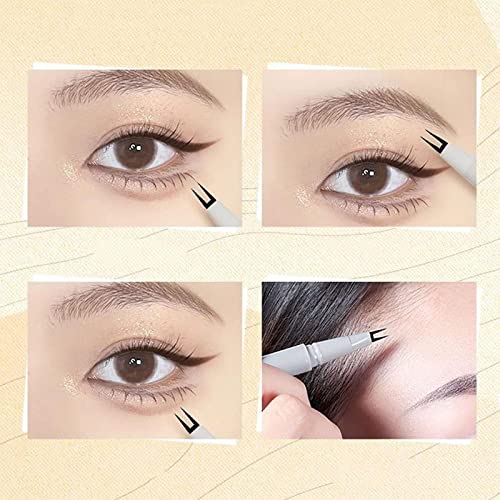 Double Tip Lower Eyelash Pencil, Dual-pronged Tip Eyelash Pencil, Eyeliner Nero Per Ciglia Inferiori, Quick Drying Eyeliner Waterproof Penna Pour Beginner Makeup