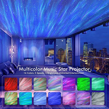 Proiettore Stelle Soffitto, Luce Notturna Led Bambini, con Rumore Bianco, con Altoparlante Bluetooth
