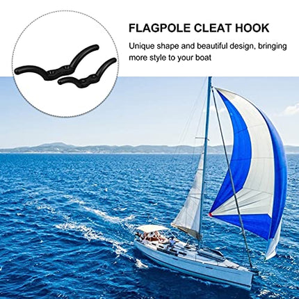 VORCOOL 6 Pezzi Asta Bandiera Barca con Telo Drizza per Tendalino Incluso Bitte in Ghisa Tirante Viti per Bitte Yacht Nylon Fissaggio Mm+Mm Gancio Ganci Attacco Vite Cieca Strumento Cime