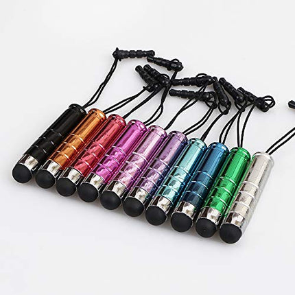 homEdge Set di 20 penne stilo portatili con jack da 3,5 mm, compatibili con tutti i dispositivi con touch screen capacitivo – 10 colori