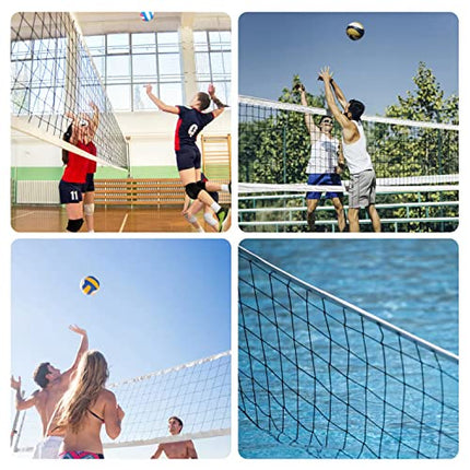 Rete da pallavolo professionale, rete da pallavolo all'aperto resistente, rete da pallavolo da cortile 9,5 x 1 m con fune metallica per aerei, rete da pallavolo portatile per piscina spiaggia giardino