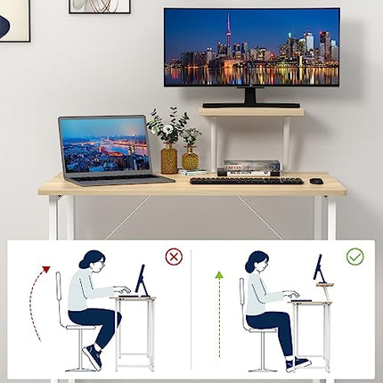 Scrivania Pieghevole Salvaspazio con Staffa per Alzata Staccabile, Tavolo Pieghevole per Computer, Tavolino Pieghevoli da Esterno ed Interni, 80x45x75cm PC Scrivanie Marrone per Ufficio Casa Campeggio