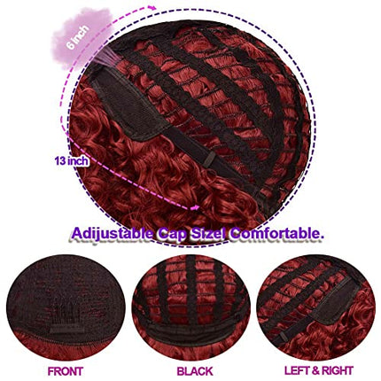 Colorful panda Kinky curly rosso dorato parrucche afro ricci per le donne Parrucca riccia afro crespi capelli sintetici naturali di media lunghezza per parrucca costume o uso quotidiano