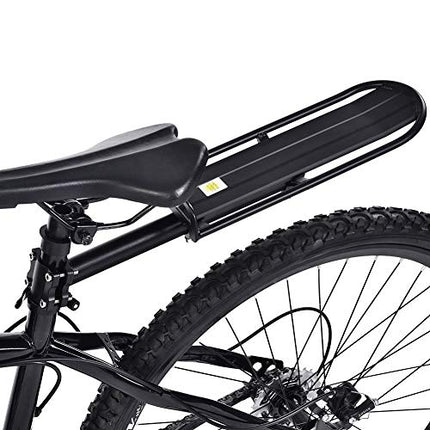 Portapacchi Posteriore per Bicicletta Portapacchi Regolabile Sedile Nero per Bagagli Carico da Neve Ripiano per Mountain Bike capacità 10 kg 33,3 x11,7 cm