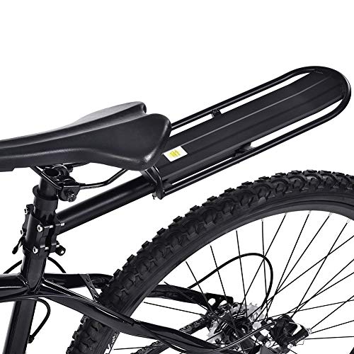 Greensen Portapacchi Posteriore per Bicicletta Portapacchi Regolabile Sedile Nero per Bagagli Carico da Neve Ripiano per Mountain Bike capacità 10 kg 33,3 x11,7 cm