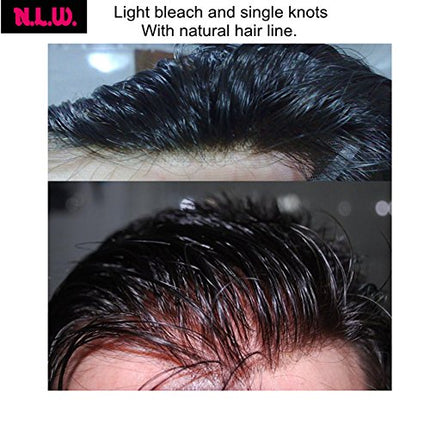 Parrucche di Pizzo Pieno Full Lace Parrucca Uomo per Afro Uomini Sistema di Sostituzione dei Capelli Protesi Capelli Uomo 8×10 Pollici Pelle Sottile 0.06cm Spessore Parrucche (#4 light brown)