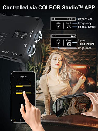 Luce Video, MOMAN ML8 Faretto Fotografia con Diffusore, Dimmerabile 2500K-9000K, Pannello LED Reflex con Funzione di Caricatore Portatile, TLCI/CRI 98+, Batteria 5000mAh, 190g, Cavo di Tipo-C Incluso