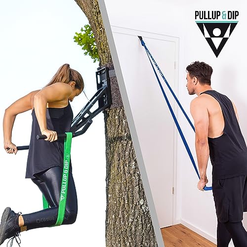 PULLUP & DIP Elastico Fitness per Trazioni, Bande Elastici Fitness, Bande Elastiche di Resistenza (LUCE EXTRA (rosso))