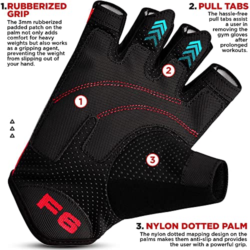 RDX Guanti Palestra Sollevamento Pesi Fitness, Antiscivolo Imbottito Presa Protezione, Elastico Traspirante, Powerlifting Bodybuilding Forza Allenamento Ciclismo Calisthenics Gloves, Uomo Donna