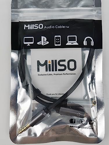 MillSO Adattatore per microfono per cuffie audio Splitter da 3,5 mm (maschio Connettore TRRS da 3,5 mm su due prese femmina TRS) - Grigio