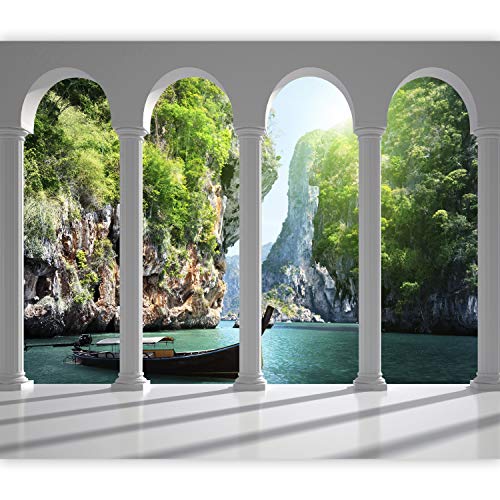 murando Carta da parati Paradiso 350x256 cm Fotomurali in TNT Murale alla moda Decorazione da Muro XXL Poster Gigante Design Carta per pareti Lago Natura Paesaggio Laguna Mare c-C-0454-a-a