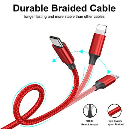 Multi Cavo di Ricarica, [1.5M] 3 in 1 Nylon Cavo Cavetto Micro USB/Tipo C Cavo di Ricarica USB per Nexus 6P 5X/Google Pixel/Samsung Galaxy/Huawei/Honor/Xiaomi/LG