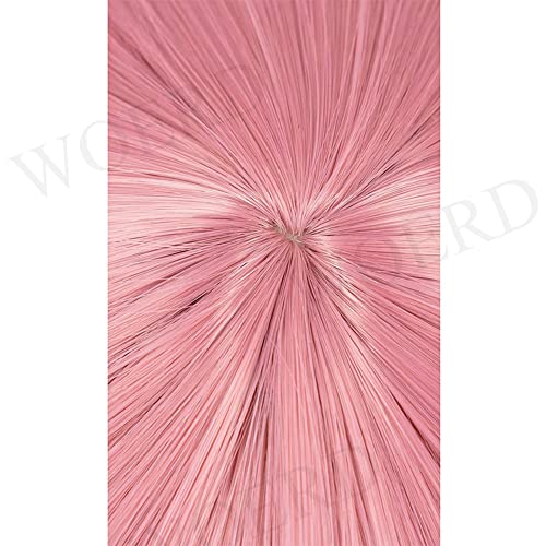 WOERD Krul Tepes parrucca lunga con frangia, capelli sintetici sintetici resistenti al calore, per Halloween, Natale, carnevale (dimensioni: con copricapo, colore: 90 cm)